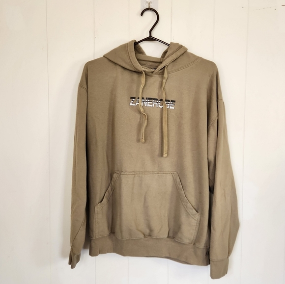 Zanerobe Tan Hoodie Logo Sweatshirt Loungewear Streetwear Mens Large - Picture 2 of 8
